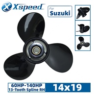 Hélice de remplacement en aluminium Suzuki 14x19, 3 pales, 13 dents, RH, boîtier d'engrenage 4-1/4 pouces, pour moteur hors-bord 60-140 CV