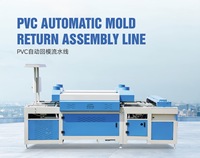 Ligne de production automatique de moulage par goutte à goutte en PVC à double rangée de 5 m pour la fabrication de logos de chaussures, de sous-verres, de dessus de pantoufles et d'étiquettes en PVC