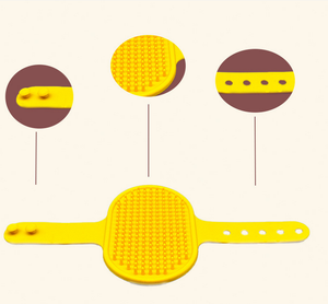 فرشاة استحمام للكلاب ، حمام للحيوانات الأليفة مع مشط مطاطي للتدليك مهدئ مقبض حلقي قابل للتعديل للكلاب والقطط ذات الشعر القصير الطويل - Product Image 5