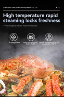 Oven Kombinasi Uap Listrik Komersial 10 Tray Gn Konveksi Profesional Stainless Steel Layar Digital Restoran Dapur