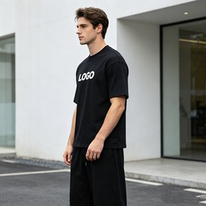 Pantalon de survêtement ample et droit en coton 350 g/m² avec cordon de serrage pour homme - Product Image 4