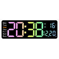 Jam Dinding Elektronik Kuarsa LED Digital Layar Besar dengan Fungsi Snooze Kalender Daya USB