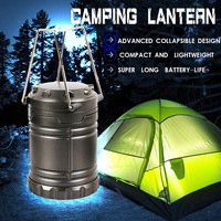 Lanterne de camping LED portable télescopique Vision Factory, 30 LED, 145 lumens, super lumineuse, alimentée par piles AA