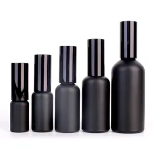Botella vacía personalizada para perfume, espray de vidrio rellenable, color negro mate, 15ml, 20ml, 30ml, 50ml, 100ml