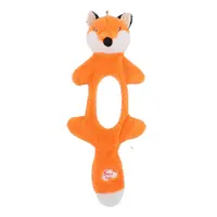 新しいデザインの犬のおもちゃスタッフレスぬいぐるみペットのおもちゃキツネの動物スナックポケット付きインタラクティブな犬のおもちゃ