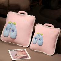 Couverture d'oreiller personnalisée 2-en-1 Strawberry Expressions Peluche super douce avec remplissage en coton PP Cadeau d'anniversaire amusant