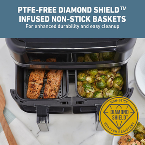 Smart Digital <b>Control</b> Double Basket Air Fryer Oven 8-10L Capacity Oilless Cooking Energy Efficient Versatile French Hotel - Product Image 3