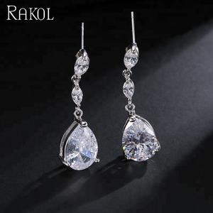 RAKOL EP497 Wedding Zircon Drop Engagement Earrings fashion 2021 - Product Image 6
