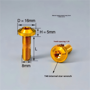Болты с шестигранной головкой из титанового сплава M8, класс 10, с полированной отделкой для модификации тормозных дисков мотоциклов и велосипедов - Product Image 6