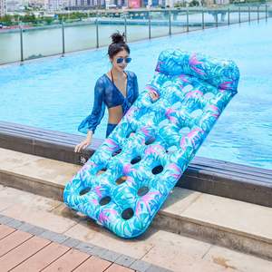 Flotador Inflable Individual para Adultos con Orificios en Forma de Hoja, Silla Flotante, Cama Flotante Individual, Material de PVC - Product Image 2