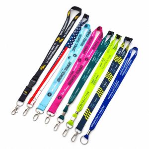 Custom Breakaway Silk Screen Printing Eco-friendly Colorful <b>Polyester</b> <b>Lanyard</b> Designer Neck Strap with Logo - Product Image 2