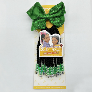 Coletas de Trenzas Africanas de Alta Calidad para Niñas Vivian con Cuentas Láser, Lazo Brillante y Accesorios para Peinados de Trenzas Africanas para Bebés - Product Image 3