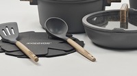 Ensemble de 13 ustensiles de cuisine forgés anti-rayures de qualité supérieure, comprenant une casserole de 20-28 cm et une poêle à frire de 26 cm, design écologique, choix idéal pour améliorer votre cuisine