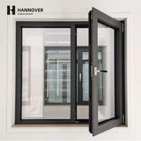 Ventana Abatible de Aluminio Personalizada, Ventana Aislante de Doble Vidrio para Proyectos Residenciales y Comerciales