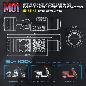 Mini objectif de moto M01 H4 BA20D P15D 27W 2700LM <span class=keywords><strong>nouveau</strong></span> modèle facile à installer étanche IP67 système d'éclairage automatique Canbus - Product Image 5