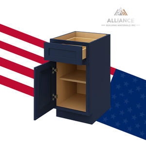 Armoire de cuisine style shaker bleue H-BS B12 en stock |   Expédition locale rapide disponible |   Armoire de cuisine RTA de style américain - Product Image 1