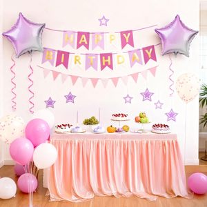 Decoraciones Rosas <span class=keywords><strong>de</strong></span> Cumpleaños para Niñas, Globos <span class=keywords><strong>de</strong></span> <span class=keywords><strong>Papel</strong></span> con Forma <span class=keywords><strong>de</strong></span> Estrella, Guirnalda, Artículos Perfectos para Fiestas <span class=keywords><strong>de</strong></span> Adolescentes y Mujeres - Product Image 6