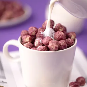 Venta al por mayor bucle de cereales-Bolas de cereales de uva, leche en polvo, nutrición equilibrada para desayuno o aperitivos