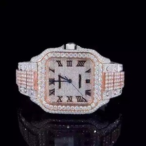 Meilleure qualité cadran glacé montre de luxe TwoTone or rose argent montre de charme de mode - Product Image 1