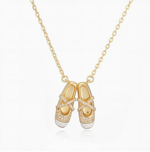 Collar <span class=keywords><strong>de</strong></span> <span class=keywords><strong>Zapatillas</strong></span> <span class=keywords><strong>de</strong></span> <span class=keywords><strong>Ballet</strong></span> Doradas con Diamantes <span class=keywords><strong>de</strong></span> Imitación, Colgante <span class=keywords><strong>de</strong></span> Bailarina para Niñas y Mujeres, Joyería <span class=keywords><strong>de</strong></span> Danza - Product Image 5