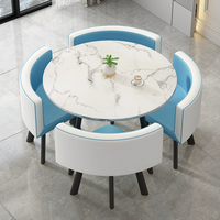 Table à manger de restaurant moderne avec 4 chaises Ensemble de tables à manger en bois massif