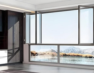 Ventana <span class=keywords><strong>plegable</strong></span> de aleación de aluminio de estilo de diseño moderno impermeable para casa - Product Image 3