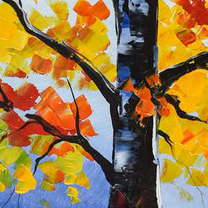 Imágenes decorativas personalizadas para oficina y Hotel, pintura al óleo <span class=keywords><strong>de</strong></span> árboles <span class=keywords><strong>de</strong></span> <span class=keywords><strong>otoño</strong></span>, cuchillo <span class=keywords><strong>de</strong></span> paisaje, gran oferta - Product Image 4