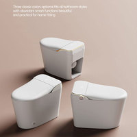 Toilette intelligente de luxe avec bidet intégré, fonctionnalités avancées, en céramique électrique, à poser au sol