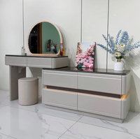 Table de Maquillage Amovible en MDF Écologique avec Miroir LED pour Hôtels, Écoles, Chambres et Salles de Bain – Style Moderne – Vente en Gros