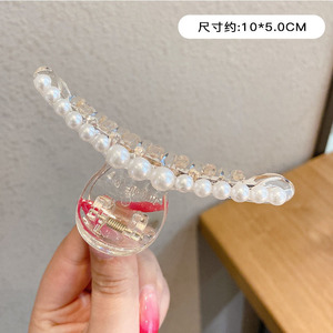 Grandi Perle Artigli Dei Capelli Della Clip Oversize Piccolo Tiktak Accessori Per Capelli per Le Donne Coreano Nero Bianco Barrette 2021 Nuovo - Product Image 3