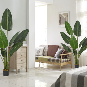 Artificial Bird of Paradise Plant 72" Faux Traveler's Palm <b>Tree</b> with <b>Pot</b> Realistic Tropical Wedding Decor UV Resistant Indoor - Product Image 3