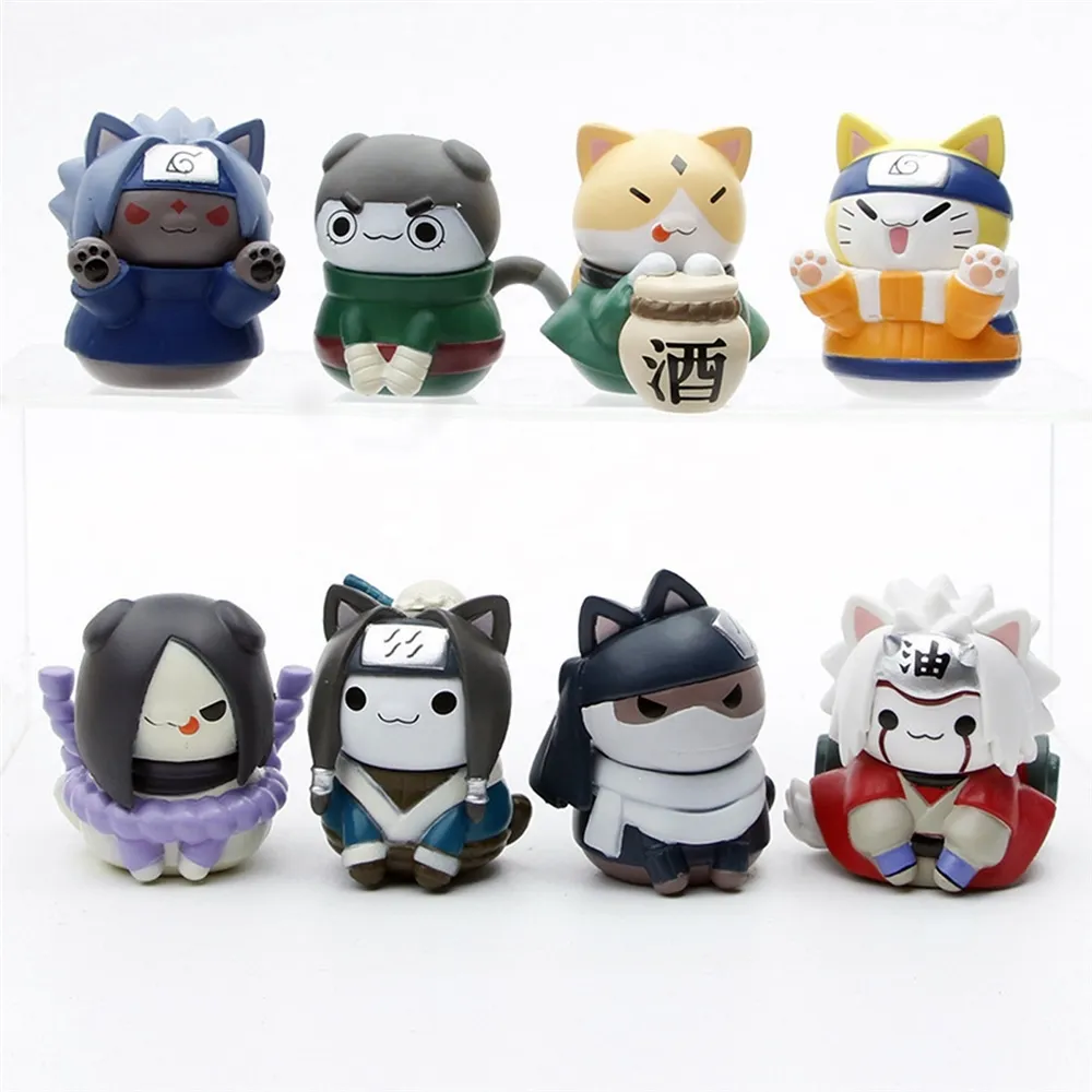 Figuras De PVCおもちゃイタチサセクカカシガアラドレスアップかわいい猫カワイイ製品日本の漫画ピース/セット6CMアニメフィギュア
