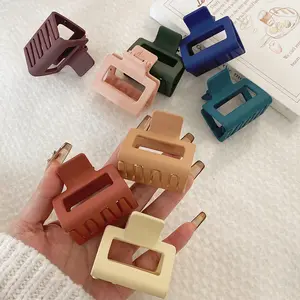 Custom Logo Square Small Flat Fall Claw Clip Wholesales Matte Hair Claw Clips Nonslip French Matte Claw Clip for Women