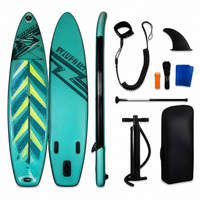 Planche à pagaie gonflable de 11 pieds, kit complet avec pagaie aspect carbone, pompe, laisse, kit de réparation et sac à dos pour adultes