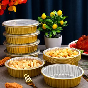 Aluminum Round Foil <b>Container</b> Disposable <b>Takeaway</b> Food <b>Container</b> Aluminum <b>Containers</b> with clear Lids - Product Image 6