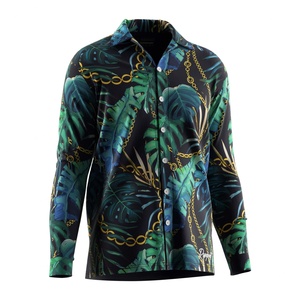 Camisa de Manga Larga a Rayas para Hombre, de Secado Rápido, con Botones y Estampado Floral, Estilo Casual, Ecológica, para la Playa, Primavera y Verano - Product Image 3