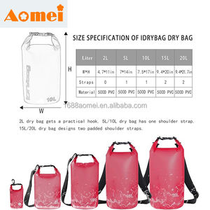 奥美定制2户外批发海洋袋2L 3L 5L 10L 15L 20L 30L聚氯乙烯防水油布防水干袋防水背包干袋 - Product Image 5