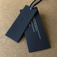 Étiquettes suspendues personnalisées en papier kraft pour chaussettes et vêtements, écologiques, logo personnalisé noir