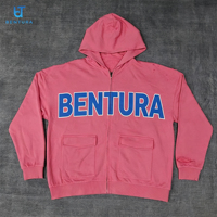 BENTURA Streetwear Fabricant et Designer de Vêtements Personnalisés pour Hommes – Blouson Zippé à Capuche Oversize en Coton Épais 400 g/m² Effet Vieilli de Haute Qualité