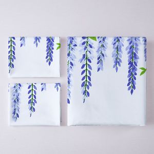 Blue design 3D 5D print leaf flower floral design washable sheet set <strong>duvet</strong> cover pillowcase <strong>king</strong> <strong>size</strong> bed set mattress <strong>protector</strong> - Product Image 2