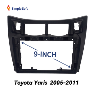 Semplice cornice di navigazione morbida telaio Radio Android 9 pollici per auto Dvd telaio per 2005 2011 Toyota Yaris - Product Image 2