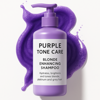 Shampoo tonifiant violet pour cheveux blonds en gros |   Répare, hydrate et éclaircit les cheveux blonds, éclaircis et gris OEM/ODM