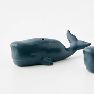 Salière et poivrière en céramique vintage Blue Sea Life 2 "Set - Product Image 2