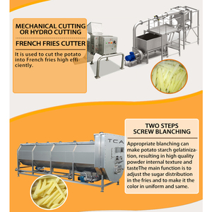 Tca Tự Động 3000 Dây Chuyền kg/giờ Với Hơi Nước Lột Xoắn Ốc Blanching Nửa Chiên Đông Lạnh Khoai Tây Chiên Dây Chuyền Sản Xuất - Product Image 4