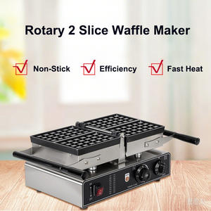 2 Scheiben Waffeleisen Maschine Kommerzieller Brot bäcker mit Antihaft-Platten timer und Temperatur regelung - Product Image 4
