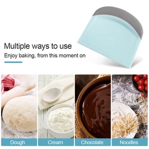 Raspador de masa de plástico para repostería, cortador de masa de pastel Flexible, raspador de banco con medición, disponible - Product Image 6