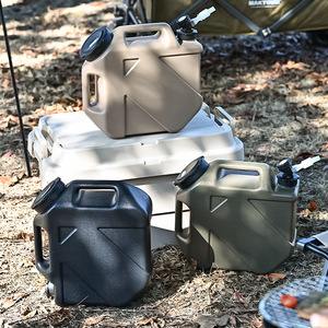 Portable Water Can Large Capacity Durable Plastic Outdoor Camping Vehicle Use Black Military Green Khaki - Product Image 1