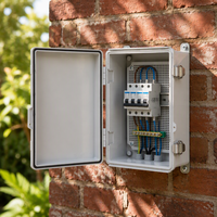 Boîtier électrique extérieur étanche à la poussière en plastique ABS certifié CE IP68, plage de température -40~80°C, 190x290x140, UL94-V0