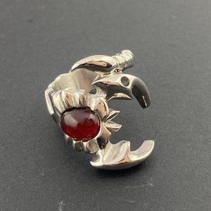 외과 두개골 펑크 디자인 전갈 동물 디자인 남자 반지 빨간 고양이 눈 돌 속지 남성용 - Product Image 3
