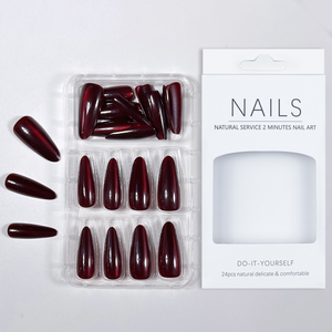 <span class=keywords><strong>Uñas</strong></span> Postizas Personalizadas Rojas y <span class=keywords><strong>Negras</strong></span> con Diseño de Ojo de Gato, <span class=keywords><strong>Uñas</strong></span> Artificiales de Alta Calidad para Mujer - Product Image 5